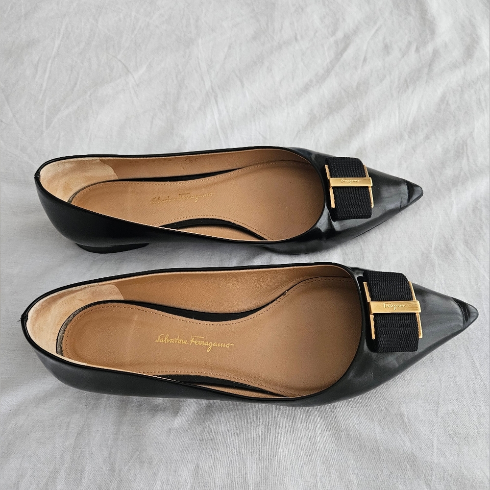 Ferragamo patent leather flats